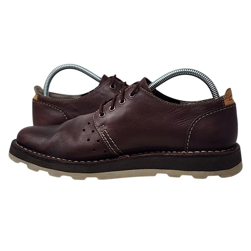 Clarks Derby Shoes 8 Men Darble Walk Brown Leather Cushion Plus Oxford Casual